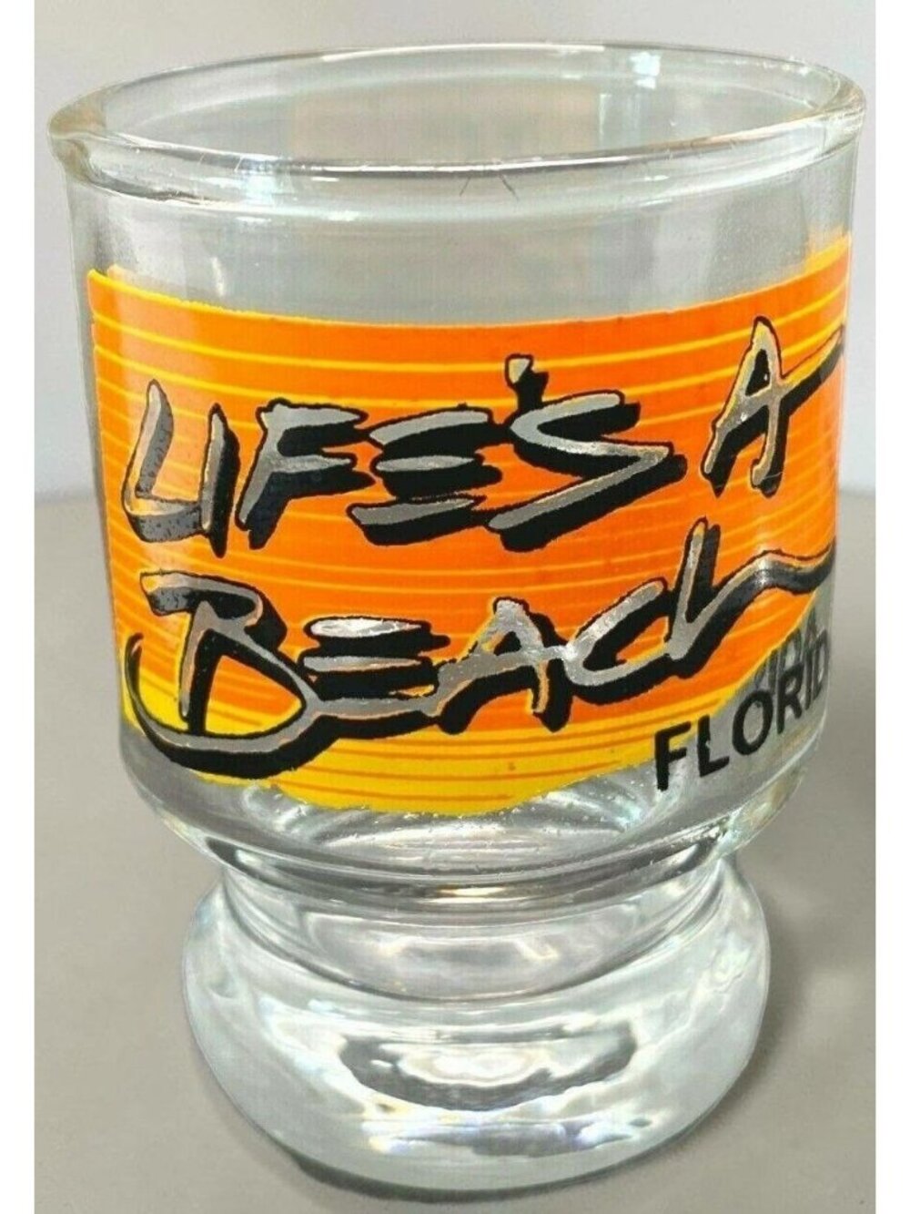 Lifes a Beach Florida Shot Glass Summer Surf Vintage Travel Souvenir